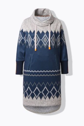 Plus size veliki brojevi Haljina dugih  rukava povišenog ovratnika za punije