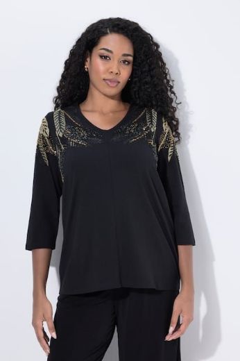 Plus size veliki brojevi Majica elegantna 3/4 rukava V ovratnika za punije