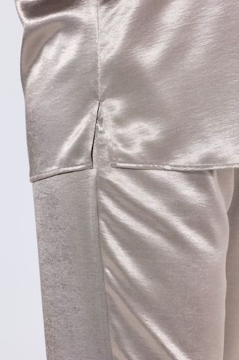 Plus size veliki brojevi Bluza elegantna kratkih rukava od satena za punije