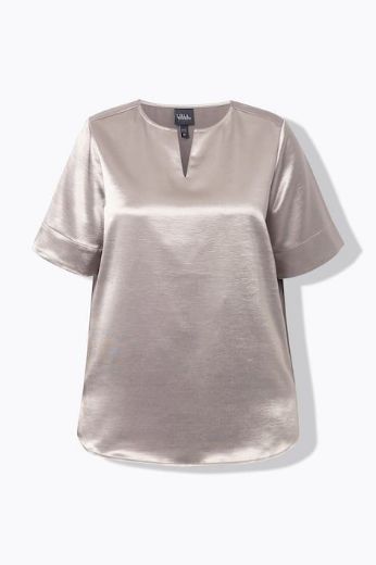 Plus size veliki brojevi Bluza elegantna kratkih rukava od satena za punije