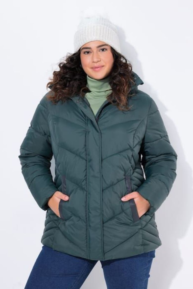 Plus size veliki brojevi Jakna prošivena s kapuljačom za punije