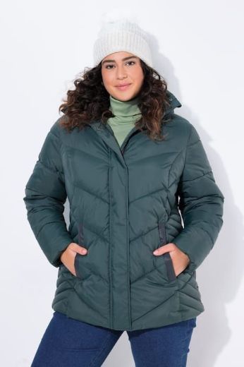 Plus size veliki brojevi Jakna prošivena s kapuljačom za punije