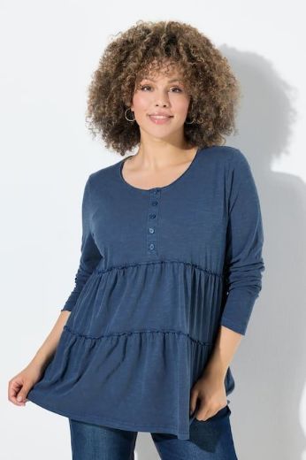 Plus size veliki brojevi Majica dugih rukava na volane za punije