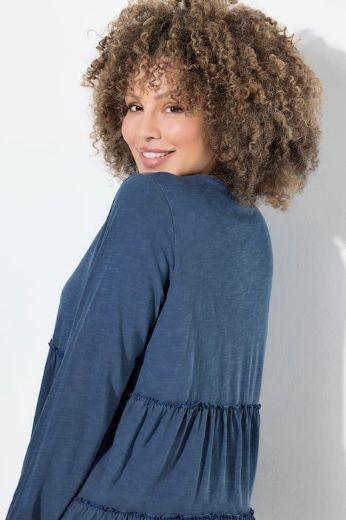 Plus size veliki brojevi Majica dugih rukava na volane za punije