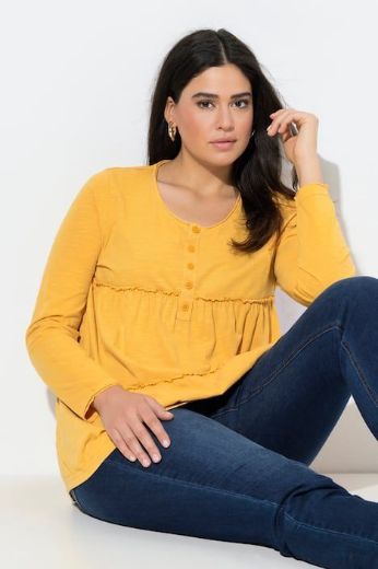 Plus size veliki brojevi Majica dugih rukava na volane za punije