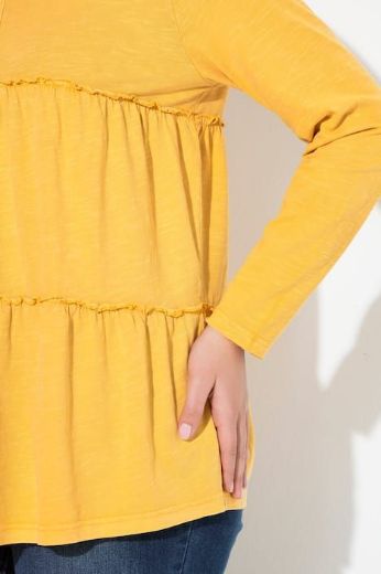 Plus size veliki brojevi Majica dugih rukava na volane za punije