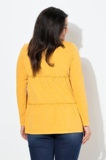 Plus size veliki brojevi Majica dugih rukava na volane za punije