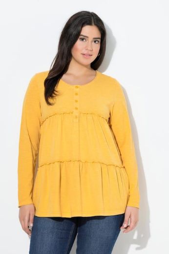 Plus size veliki brojevi Majica dugih rukava na volane za punije