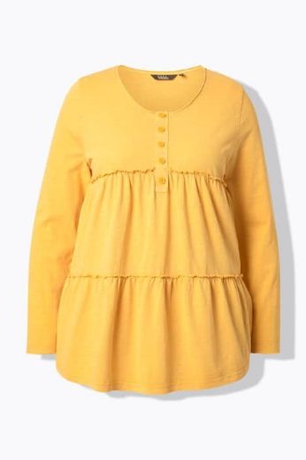 Plus size veliki brojevi Majica dugih rukava na volane za punije