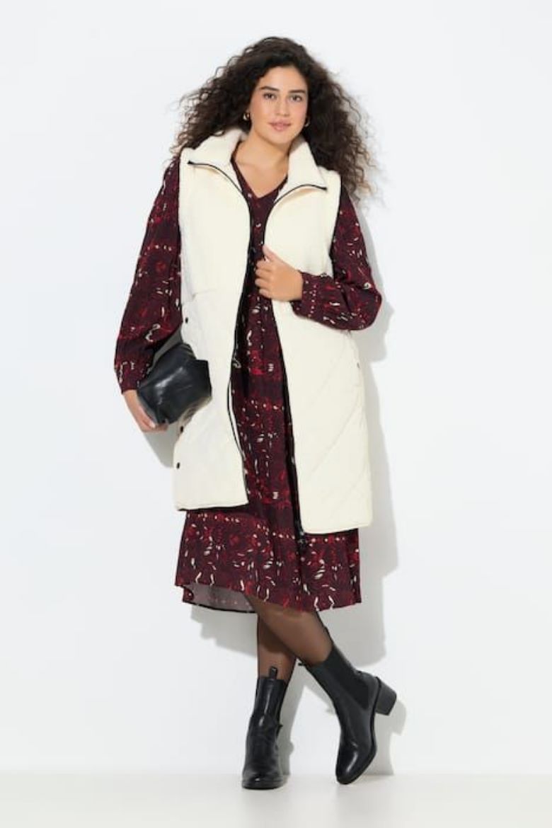 Plus size veliki brojevi Prsluk dužeg kroja od flisa za punije