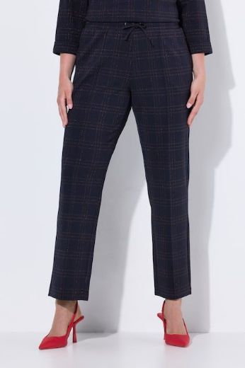 Plus size veliki brojevi Hlače karirane ravnih nogavica za punije