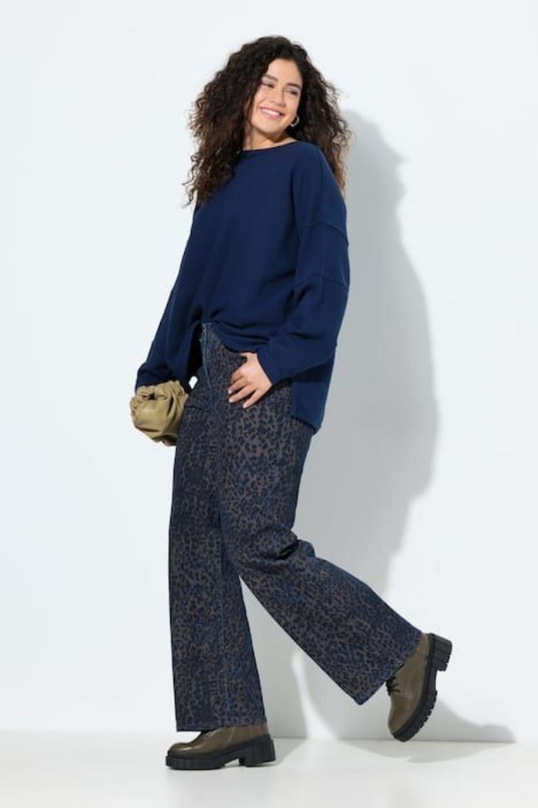 Plus size veliki brojevi Traperice širokih nogavica za punije