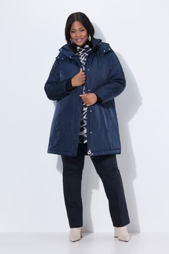 Plus size veliki brojevi Jakna s dvostrukim kopčanjem i kapuljačom za punije