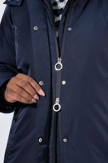 Plus size veliki brojevi Jakna s dvostrukim kopčanjem i kapuljačom za punije