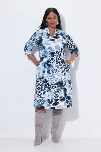 Plus size veliki brojevi Haljina midi 3/4 rukava za punije