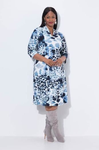 Plus size veliki brojevi Haljina midi 3/4 rukava za punije