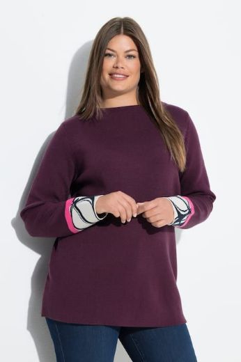 Plus size veliki brojevi Pulover s ukrasnim detaljima na rukavima za punije