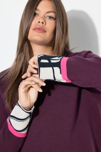 Plus size veliki brojevi Pulover s ukrasnim detaljima na rukavima za punije