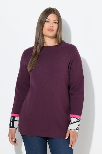 Plus size veliki brojevi Pulover s ukrasnim detaljima na rukavima za punije