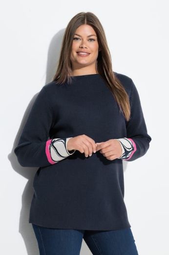 Plus size veliki brojevi Pulover s ukrasnim detaljima na rukavima za punije