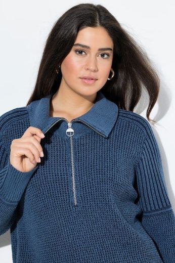 Plus size veliki brojevi Pulover dugih rukava s polu patentnim zatvaračem za punije