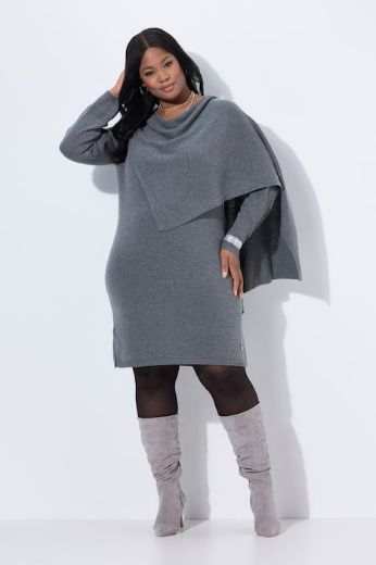 Plus size veliki brojevi Haljina pletena dugih rukava za punije
