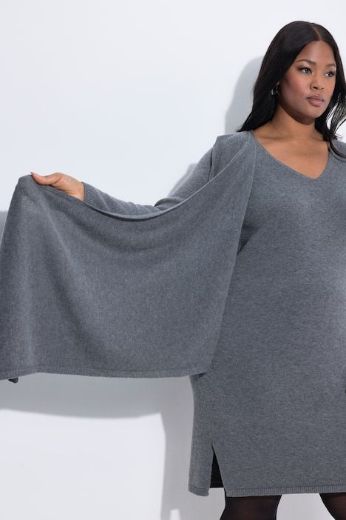 Plus size veliki brojevi Haljina pletena dugih rukava za punije