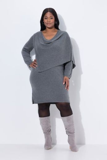 Plus size veliki brojevi Haljina pletena dugih rukava za punije
