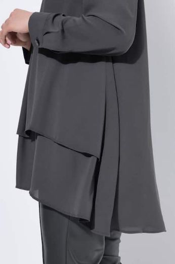 Plus size veliki brojevi Tunika slojevita povišenog ovratnika za punije