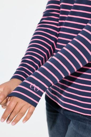 Plus size veliki brojevi Majica dugih rukava na pruge za punije
