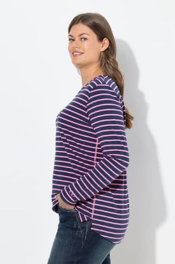 Plus size veliki brojevi Majica dugih rukava na pruge za punije