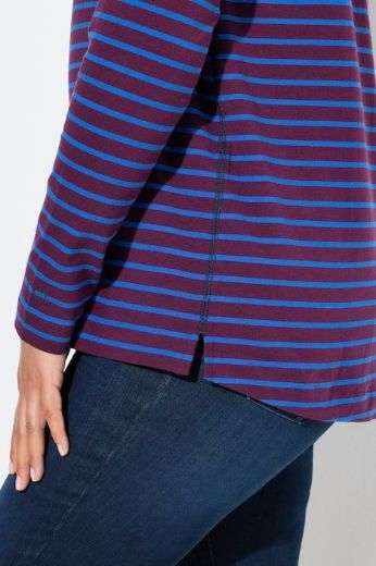 Plus size veliki brojevi Majica dugih rukava na pruge za punije