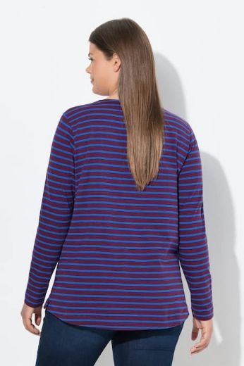 Plus size veliki brojevi Majica dugih rukava na pruge za punije