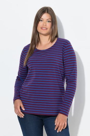 Plus size veliki brojevi Majica dugih rukava na pruge za punije