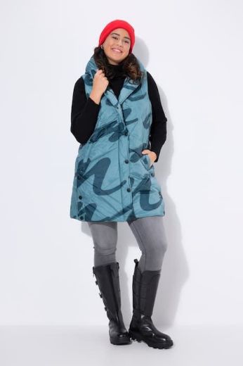 Plus size veliki brojevi Prsluk prošiveni dužeg kroja s kapuljačom za punije