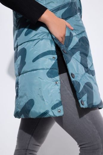 Plus size veliki brojevi Prsluk prošiveni dužeg kroja s kapuljačom za punije