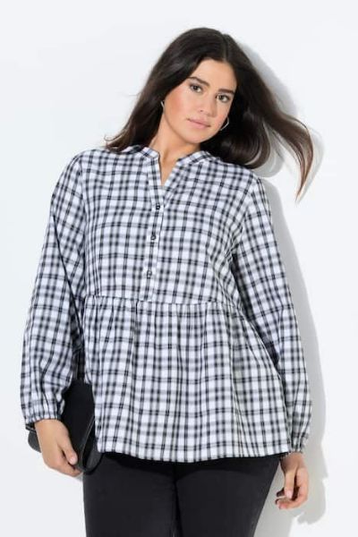 Veliki brojevi Bluza dugih rukava karirana moda za punije