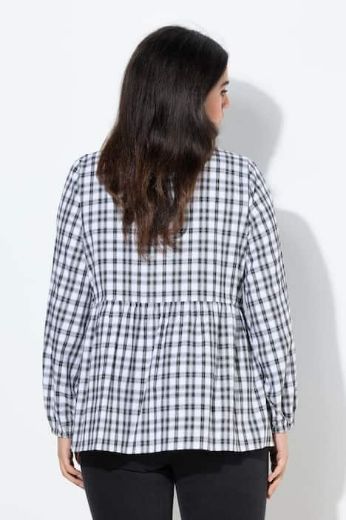 Plus size veliki brojevi Bluza dugih rukava karirana za punije