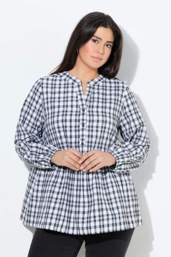Plus size veliki brojevi Bluza dugih rukava karirana za punije