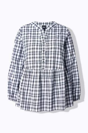 Plus size veliki brojevi Bluza dugih rukava karirana za punije