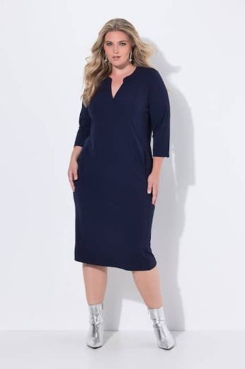 Plus size veliki brojevi Haljina midi 3/4 rukava za punije
