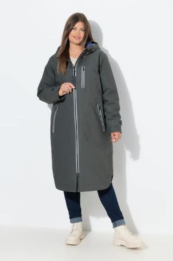 Plus size veliki brojevi Jakna dužeg kroja s kapuljačom za punije