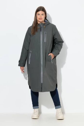 Plus size veliki brojevi Jakna dužeg kroja s kapuljačom za punije