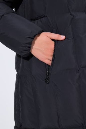 Plus size veliki brojevi Jakna prošivena s kapuljačom dužeg kroja za punije