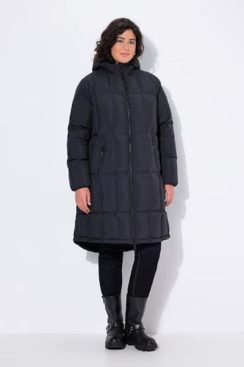 Plus size veliki brojevi Jakna prošivena s kapuljačom dužeg kroja za punije