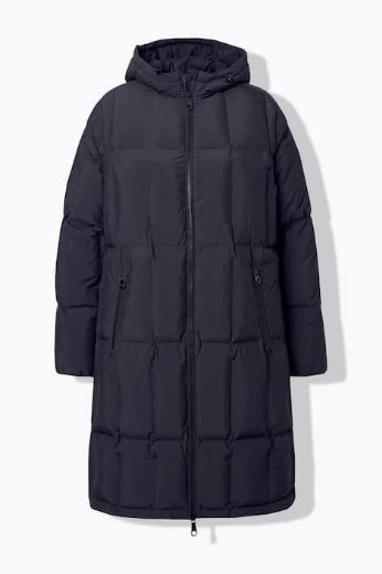 Plus size veliki brojevi Jakna prošivena s kapuljačom dužeg kroja za punije