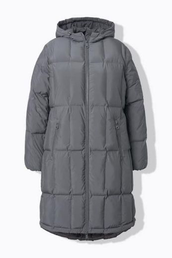 Plus size veliki brojevi Jakna prošivena s kapuljačom dužeg kroja za punije