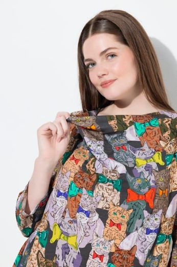 Plus size veliki brojevi Majica s printom spuštenog ovratnika za punije