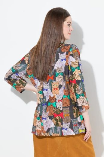 Plus size veliki brojevi Majica s printom spuštenog ovratnika za punije