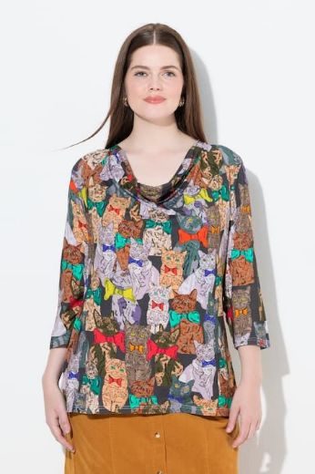 Plus size veliki brojevi Majica s printom spuštenog ovratnika za punije